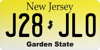 NJ license plate J28JLO