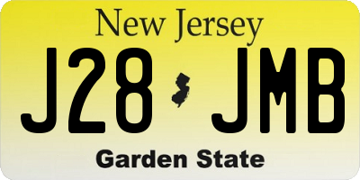 NJ license plate J28JMB