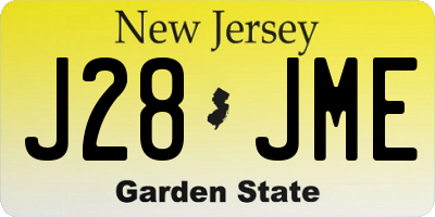 NJ license plate J28JME