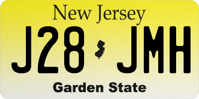 NJ license plate J28JMH