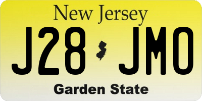 NJ license plate J28JMO