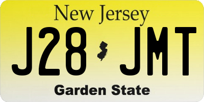 NJ license plate J28JMT