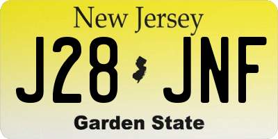 NJ license plate J28JNF