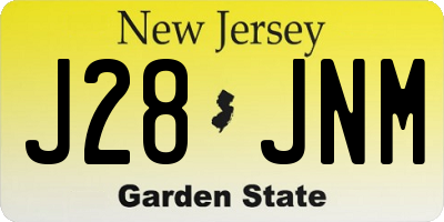 NJ license plate J28JNM