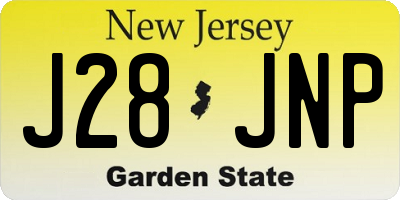 NJ license plate J28JNP