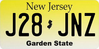 NJ license plate J28JNZ