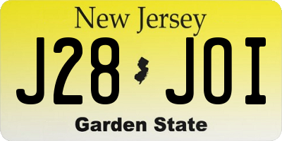 NJ license plate J28JOI