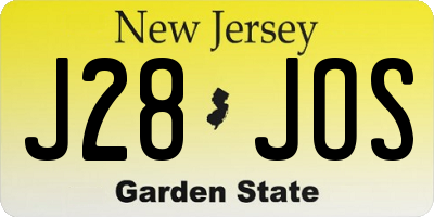 NJ license plate J28JOS