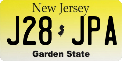 NJ license plate J28JPA