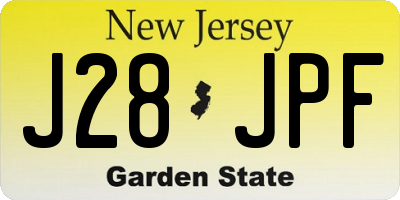 NJ license plate J28JPF