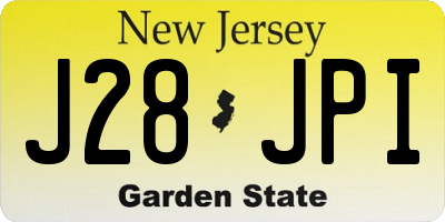 NJ license plate J28JPI