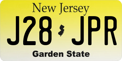 NJ license plate J28JPR