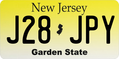 NJ license plate J28JPY