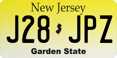 NJ license plate J28JPZ