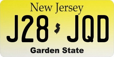 NJ license plate J28JQD