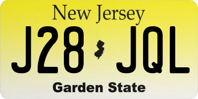 NJ license plate J28JQL