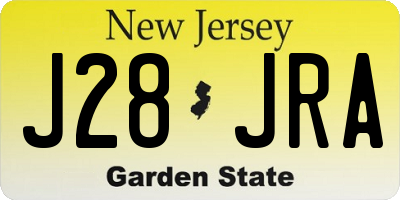 NJ license plate J28JRA