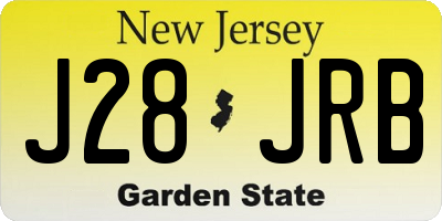 NJ license plate J28JRB