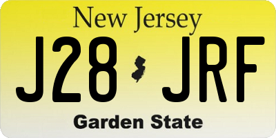 NJ license plate J28JRF