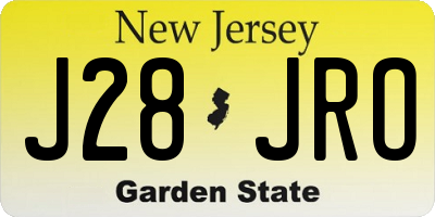 NJ license plate J28JRO