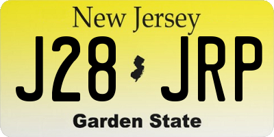 NJ license plate J28JRP