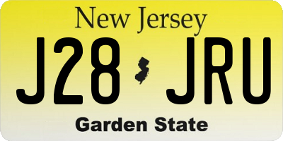 NJ license plate J28JRU