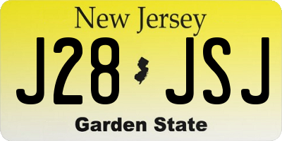 NJ license plate J28JSJ