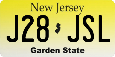 NJ license plate J28JSL