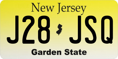 NJ license plate J28JSQ