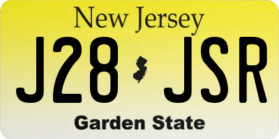 NJ license plate J28JSR