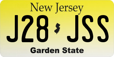 NJ license plate J28JSS