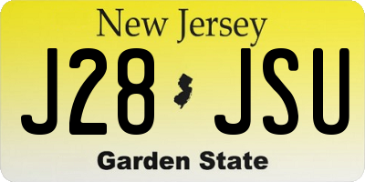 NJ license plate J28JSU