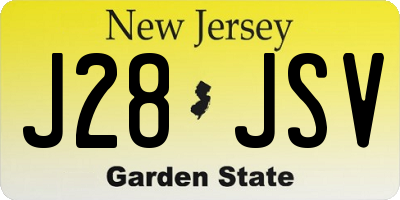 NJ license plate J28JSV
