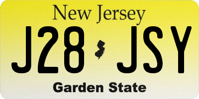 NJ license plate J28JSY