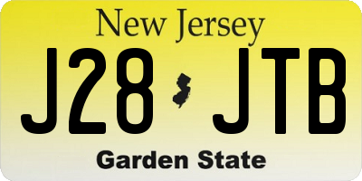 NJ license plate J28JTB