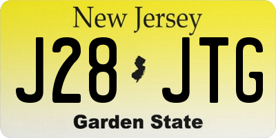 NJ license plate J28JTG