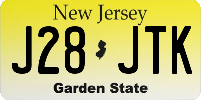NJ license plate J28JTK