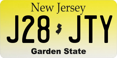 NJ license plate J28JTY