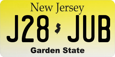 NJ license plate J28JUB