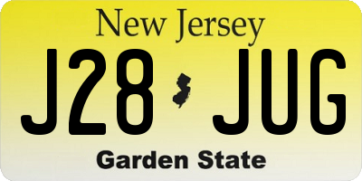 NJ license plate J28JUG