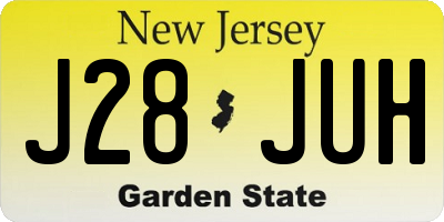 NJ license plate J28JUH