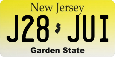 NJ license plate J28JUI