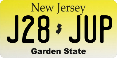 NJ license plate J28JUP