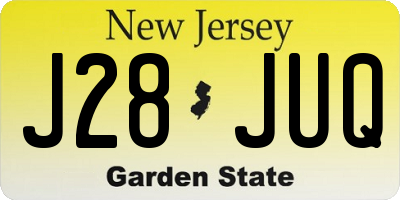 NJ license plate J28JUQ
