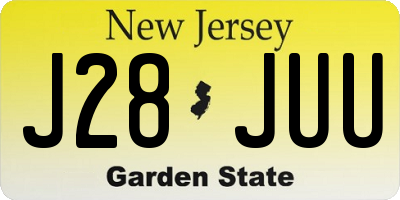 NJ license plate J28JUU