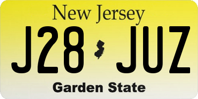 NJ license plate J28JUZ
