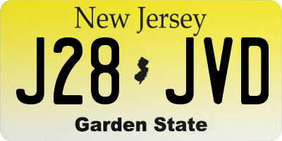 NJ license plate J28JVD