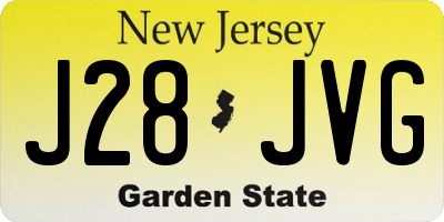 NJ license plate J28JVG