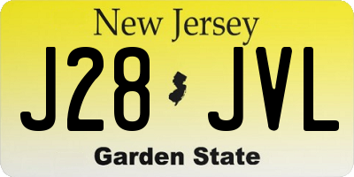 NJ license plate J28JVL