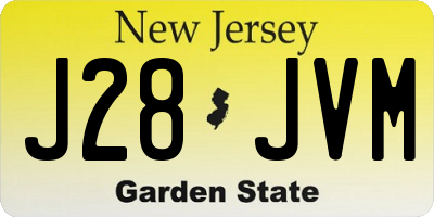 NJ license plate J28JVM
